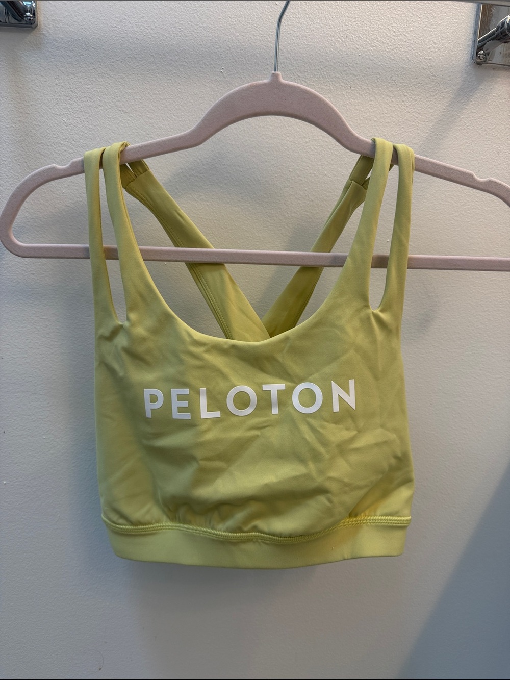 Peloton Light Lime Green Double-Strap Sports Bra